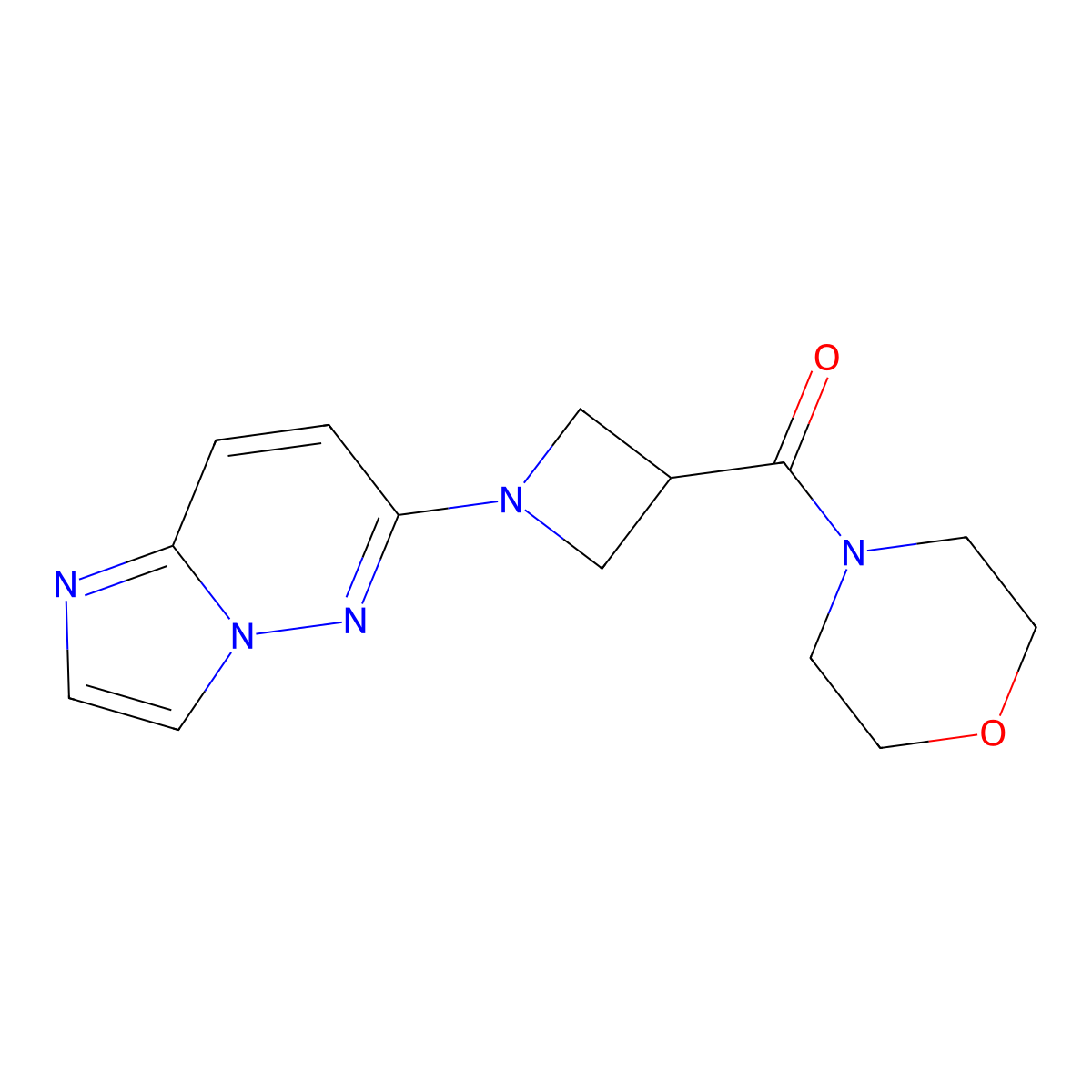 4-(1-{Imidazo[1,2-b]pyridazin-6-yl}azetidine-3-carbonyl)morpholine molecular structure, CAS 2770636-19-4