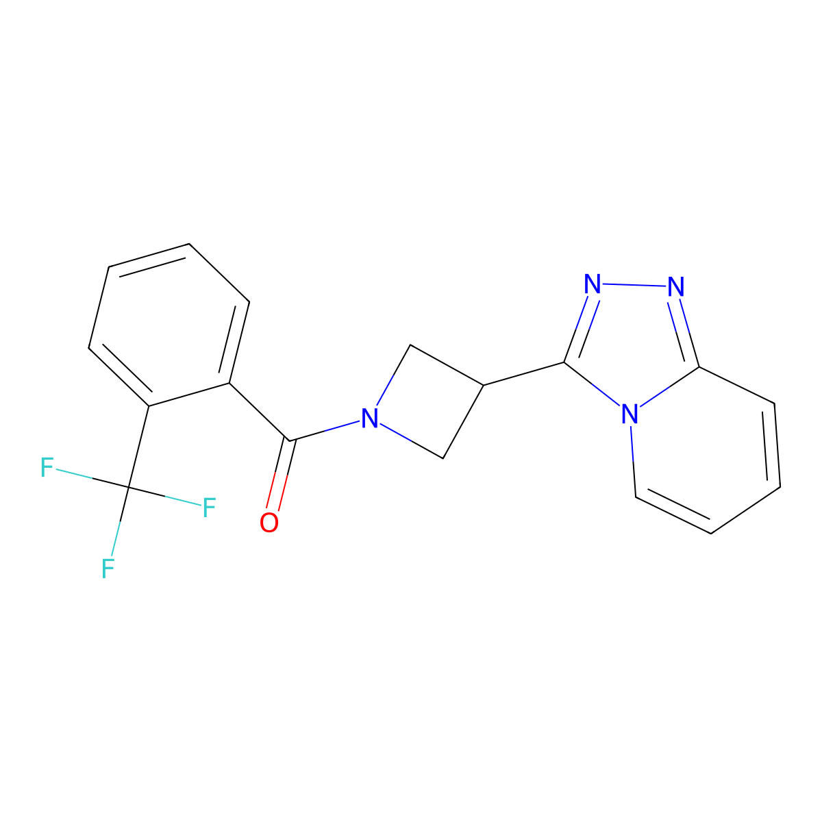 3-{[1,2,4]Triazolo[4,3-a]pyridin-3-yl}-1-[2-(trifluoromethyl)benzoyl]azetidine molecular structure, CAS 2770636-20-7