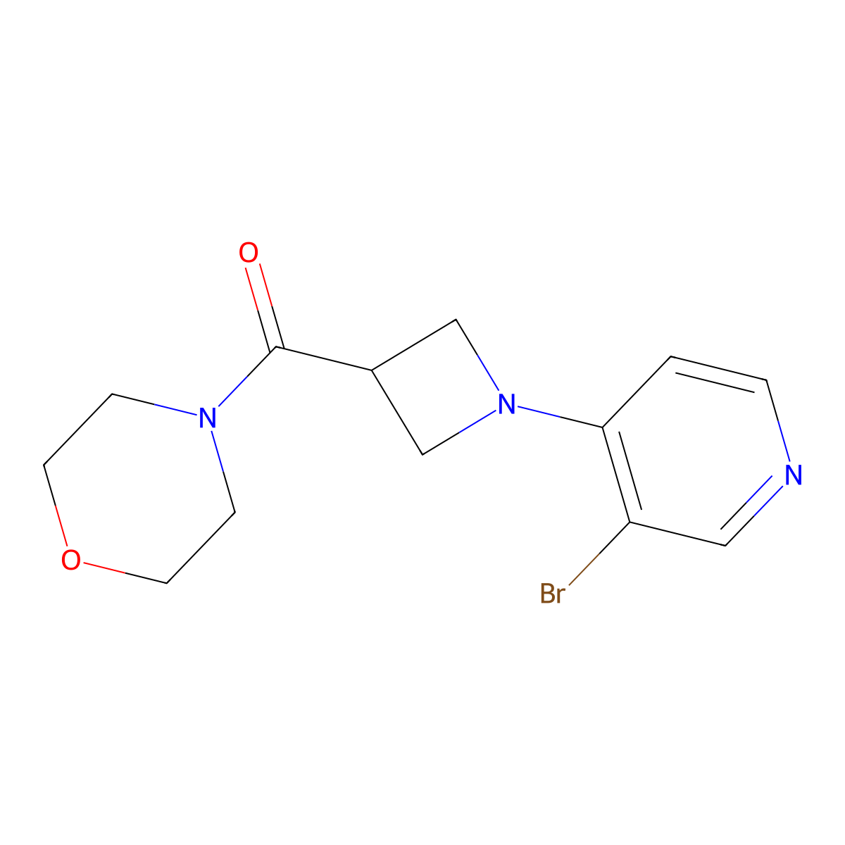 4-[1-(3-Bromopyridin-4-yl)azetidine-3-carbonyl]morpholine molecular structure, CAS 2770636-28-5
