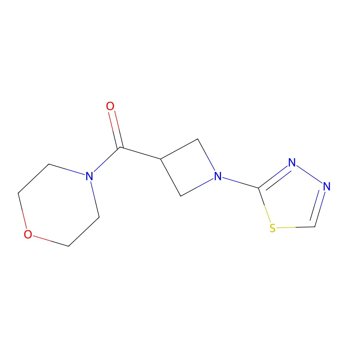 4-[1-(1,3,4-Thiadiazol-2-yl)azetidine-3-carbonyl]morpholine molecular structure, CAS 2770636-34-3