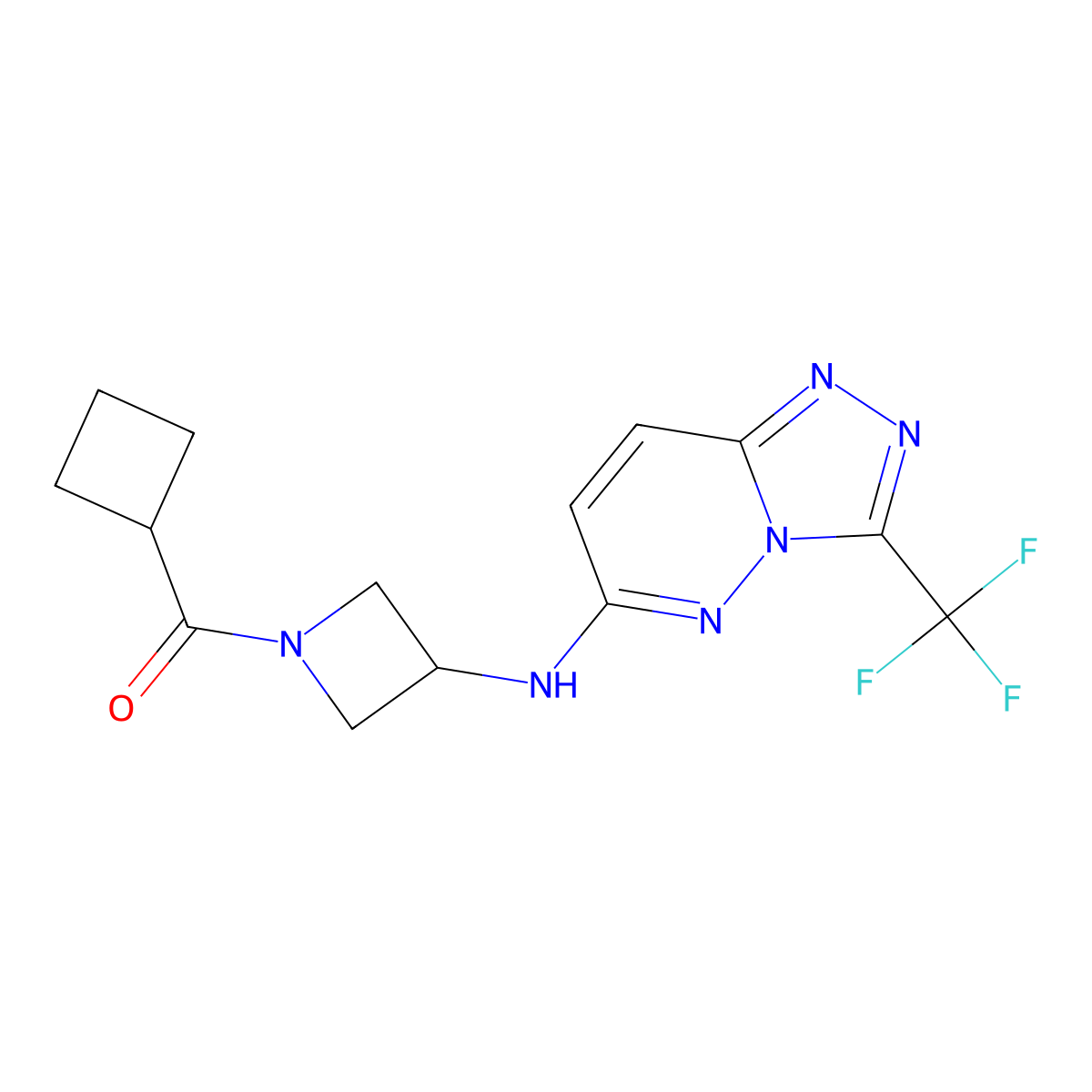 1-cyclobutanecarbonyl-N-[3-(trifluoromethyl)-[1,2,4]triazolo[4,3-b]pyridazin-6-yl]azetidin-3-amine molecular structure, CAS 2770636-36-5