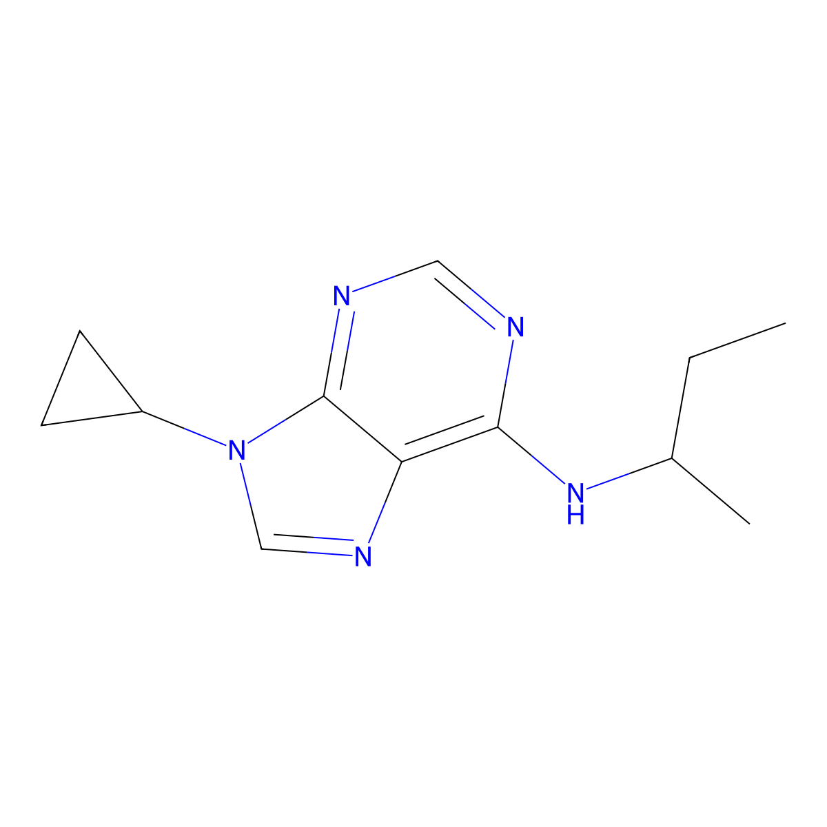 N-(butan-2-yl)-9-cyclopropyl-9H-purin-6-amine molecular structure, CAS 2770636-37-6