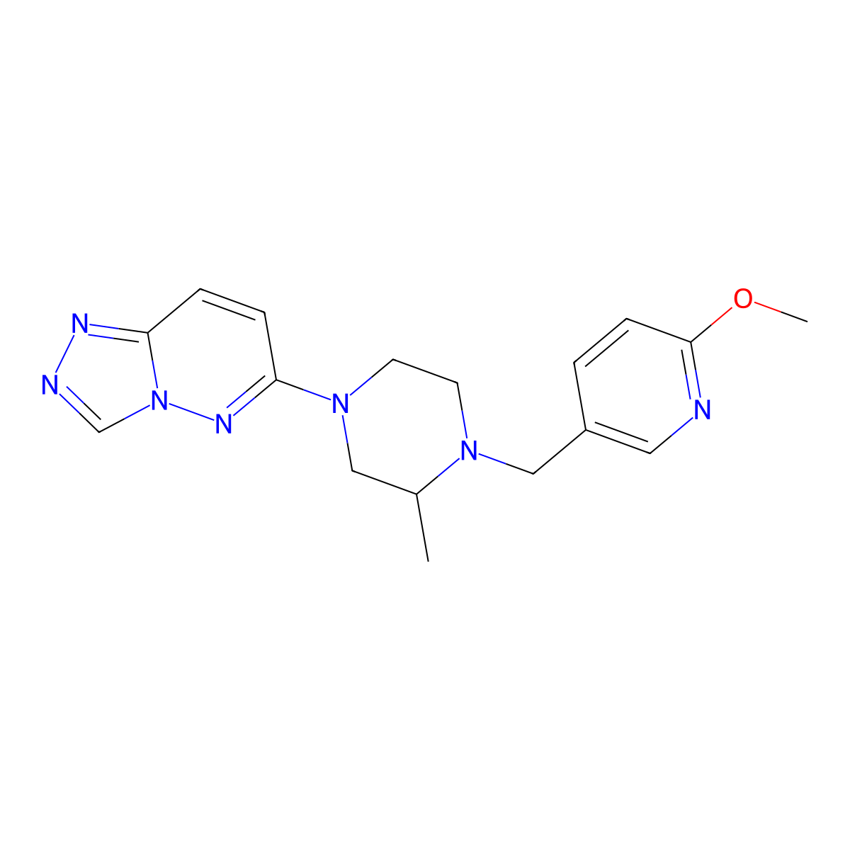 1-[(6-Methoxypyridin-3-yl)methyl]-2-methyl-4-{[1,2,4]triazolo[4,3-b]pyridazin-6-yl}piperazine molecular structure, CAS 2770636-50-3