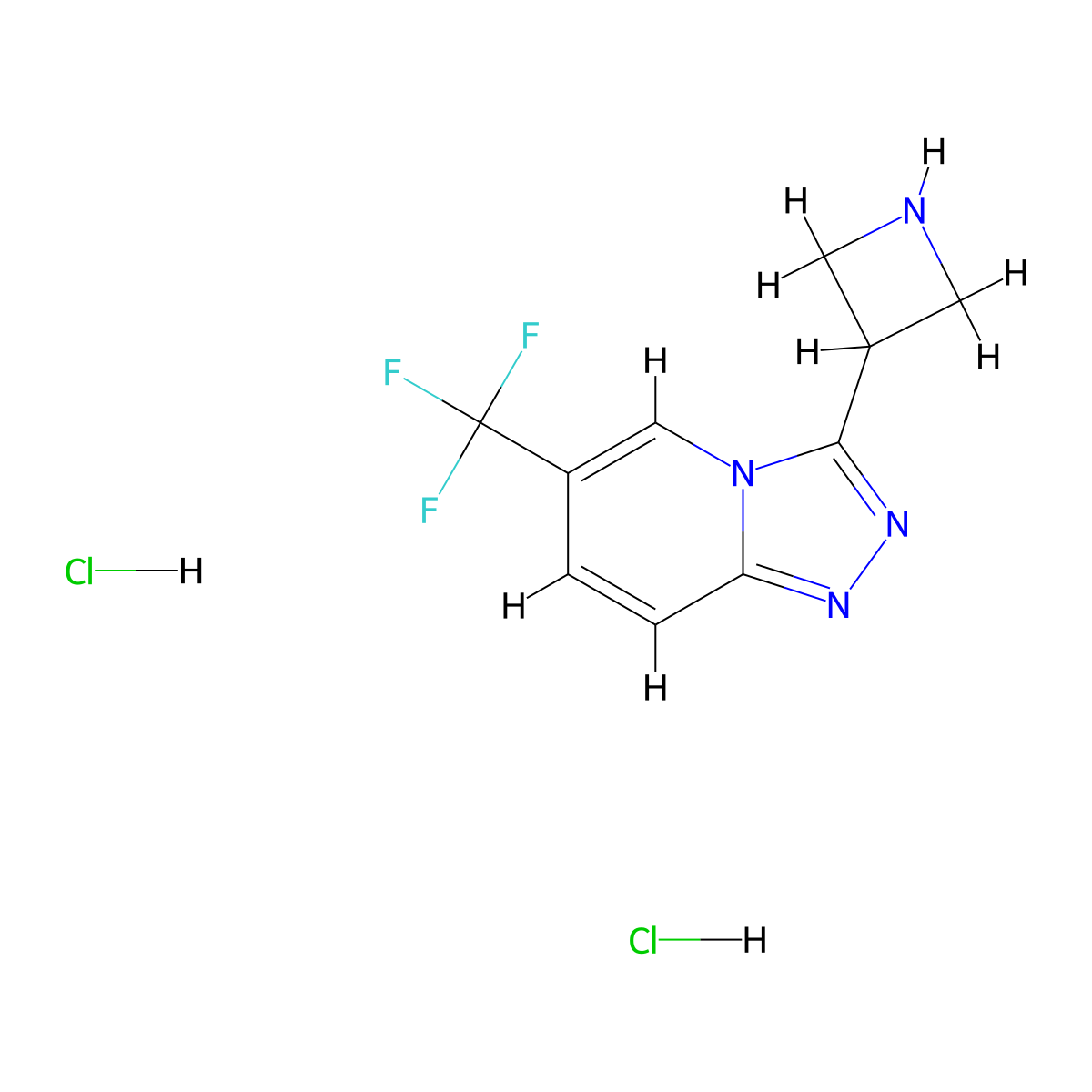 3-[6-(Trifluoromethyl)-[1,2,4]triazolo[4,3-a]pyridin-3-yl]azetidine dihydrochloride molecular structure, CAS 2770636-59-2