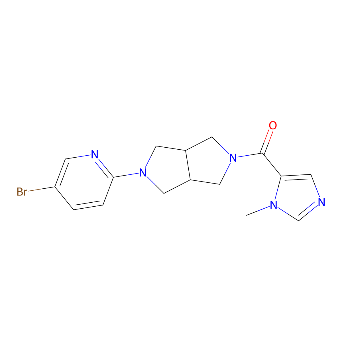5-bromo-2-[5-(1-methyl-1H-imidazole-5-carbonyl)-octahydropyrrolo[3,4-c]pyrrol-2-yl]pyridine molecular structure, CAS 2770636-64-9