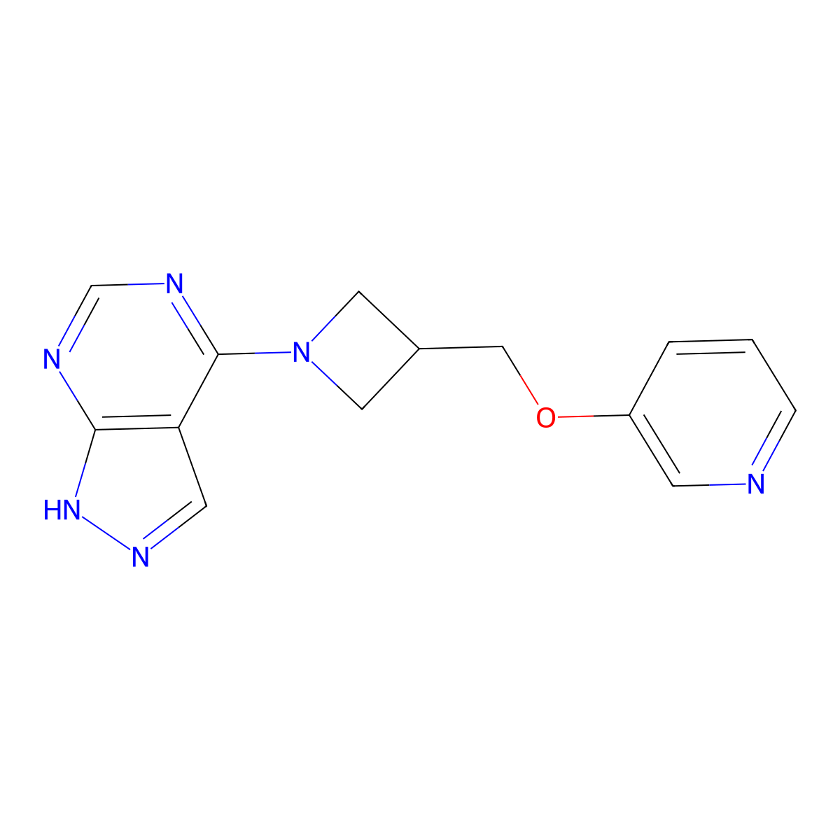 3-[(1-{1H-pyrazolo[3,4-d]pyrimidin-4-yl}azetidin-3-yl)methoxy]pyridine molecular structure, CAS 2770636-70-7
