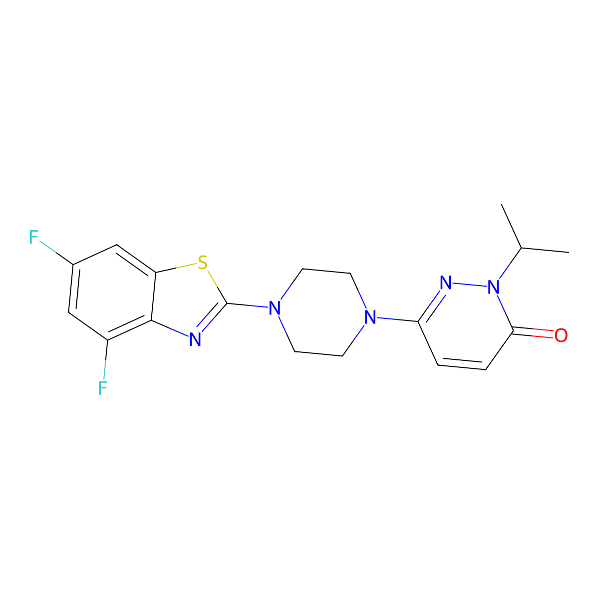 6-[4-(4,6-Difluoro-1,3-benzothiazol-2-yl)piperazin-1-yl]-2-(propan-2-yl)-2,3-dihydropyridazin-3-one molecular structure, CAS 2770636-71-8