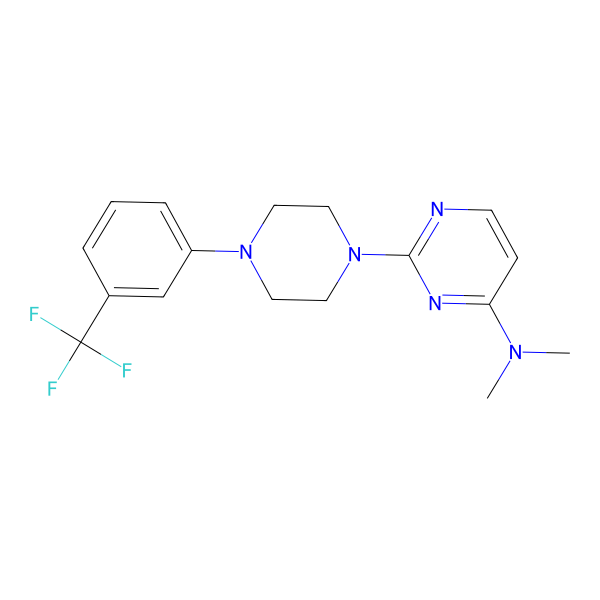 N,N-dimethyl-2-{4-[3-(trifluoromethyl)phenyl]piperazin-1-yl}pyrimidin-4-amine molecular structure, CAS 2770636-75-2