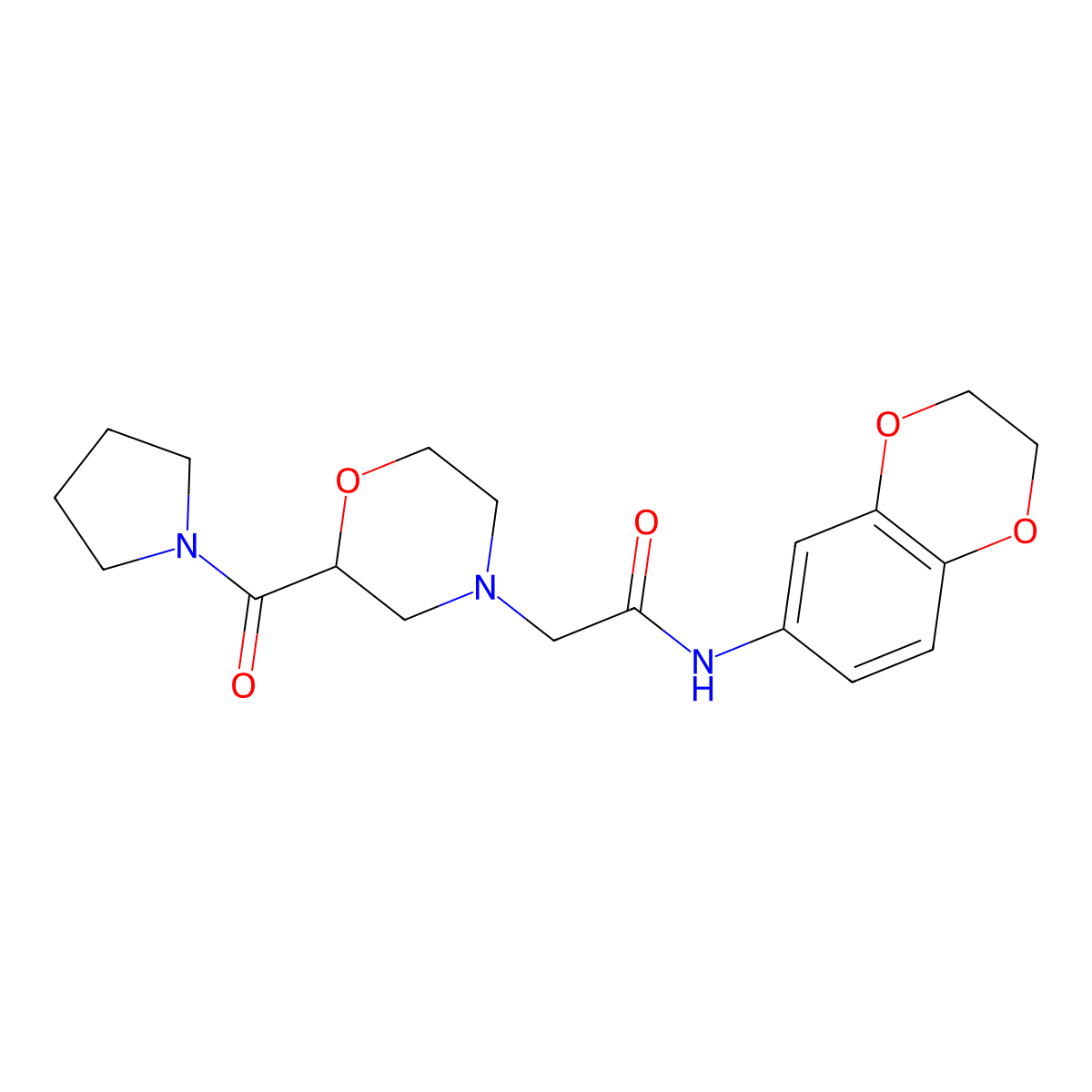 N-(2,3-dihydro-1,4-benzodioxin-6-yl)-2-[2-(pyrrolidine-1-carbonyl)morpholin-4-yl]acetamide molecular structure, CAS 2770636-92-3