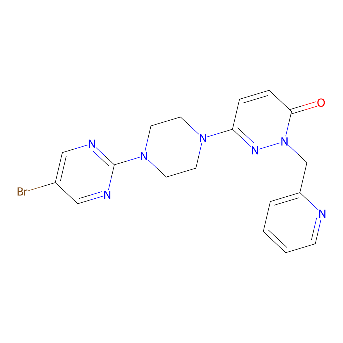 6-[4-(5-Bromopyrimidin-2-yl)piperazin-1-yl]-2-[(pyridin-2-yl)methyl]-2,3-dihydropyridazin-3-one molecular structure, CAS 2770636-94-5