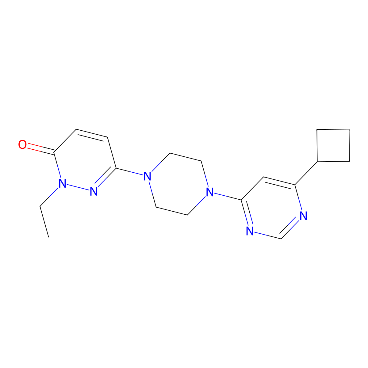 6-[4-(6-Cyclobutylpyrimidin-4-yl)piperazin-1-yl]-2-ethyl-2,3-dihydropyridazin-3-one molecular structure, CAS 2770636-97-8