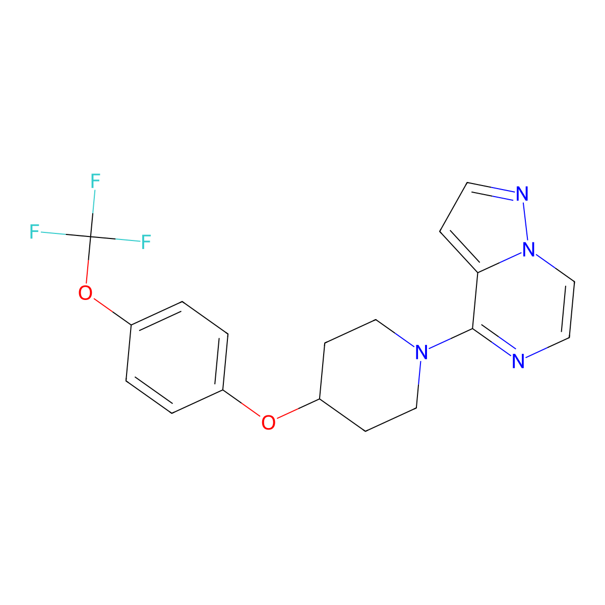 1-{Pyrazolo[1,5-a]pyrazin-4-yl}-4-[4-(trifluoromethoxy)phenoxy]piperidine molecular structure, CAS 2770636-99-0