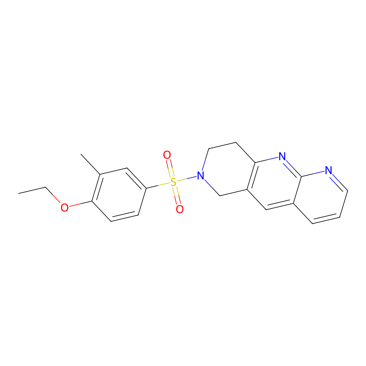 7-(4-ethoxy-3-methylbenzenesulfonyl)-6H,7H,8H,9H-pyrido[2,3-b]1,6-naphthyridine molecular structure, CAS 2770637-01-7