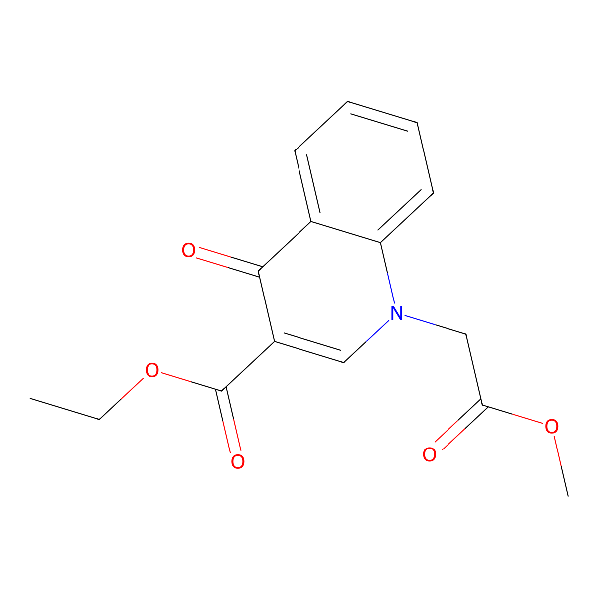 Ethyl 1-(2-methoxy-2-oxoethyl)-4-oxo-1,4-dihydroquinoline-3-carboxylate molecular structure, CAS 2770637-08-4