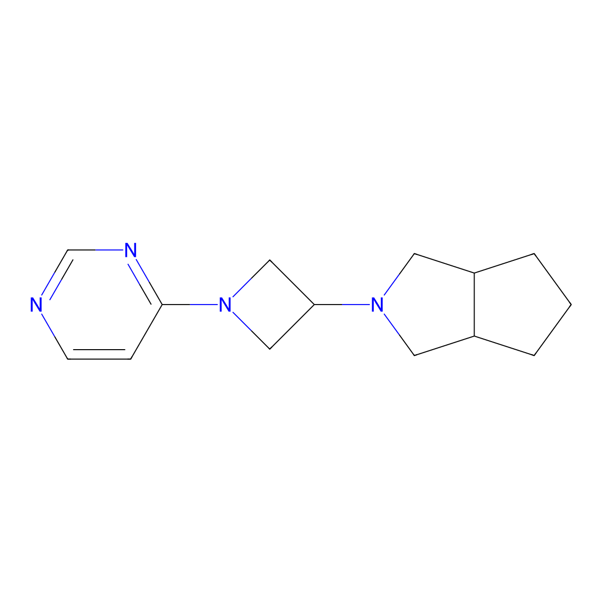 4-(3-{Octahydrocyclopenta[c]pyrrol-2-yl}azetidin-1-yl)pyrimidine molecular structure, CAS 2770637-14-2
