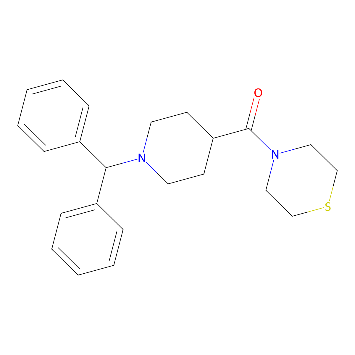 4-[1-(Diphenylmethyl)piperidine-4-carbonyl]thiomorpholine molecular structure, CAS 2770637-22-2