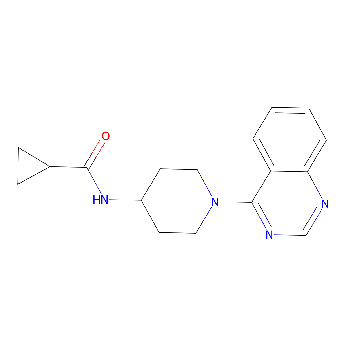 N-[1-(quinazolin-4-yl)piperidin-4-yl]cyclopropanecarboxamide molecular structure, CAS 2770637-32-4