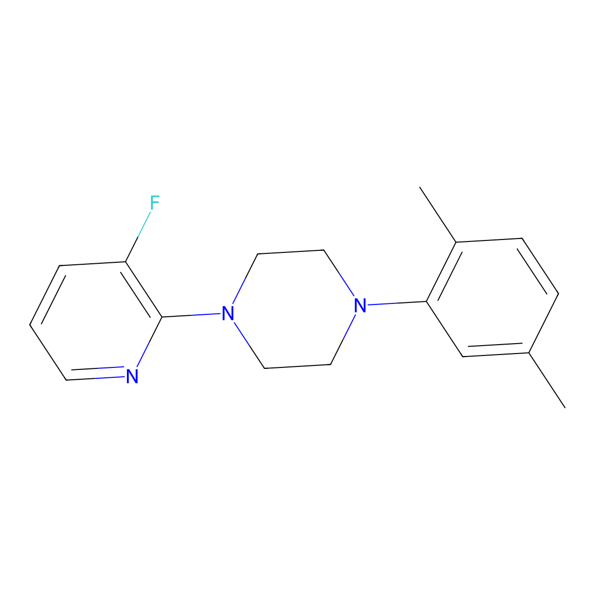 1-(2,5-Dimethylphenyl)-4-(3-fluoropyridin-2-yl)piperazine molecular structure, CAS 2770637-33-5
