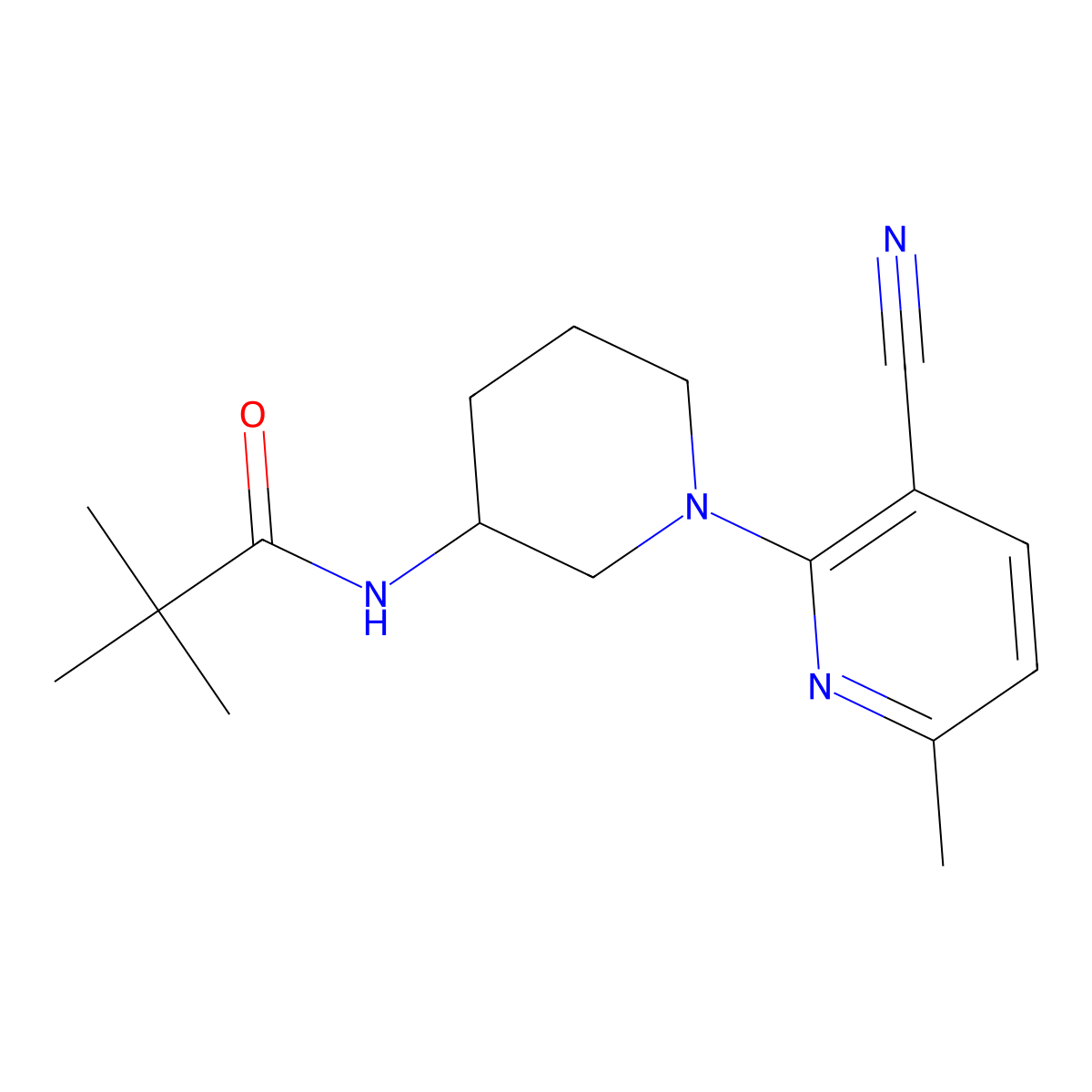 N-[1-(3-cyano-6-methylpyridin-2-yl)piperidin-3-yl]-2,2-dimethylpropanamide molecular structure, CAS 2770637-38-0