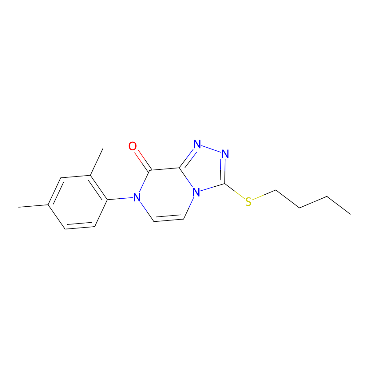 3-(butylsulfanyl)-7-(2,4-dimethylphenyl)-7H,8H-[1,2,4]triazolo[4,3-a]pyrazin-8-one molecular structure, CAS 2770637-47-1