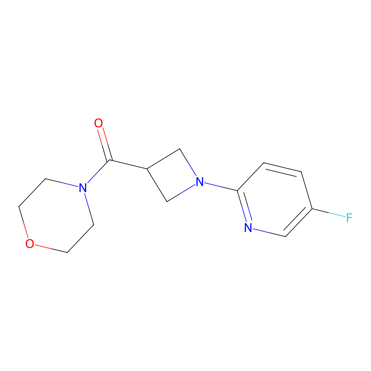 4-[1-(5-Fluoropyridin-2-yl)azetidine-3-carbonyl]morpholine molecular structure, CAS 2770637-52-8