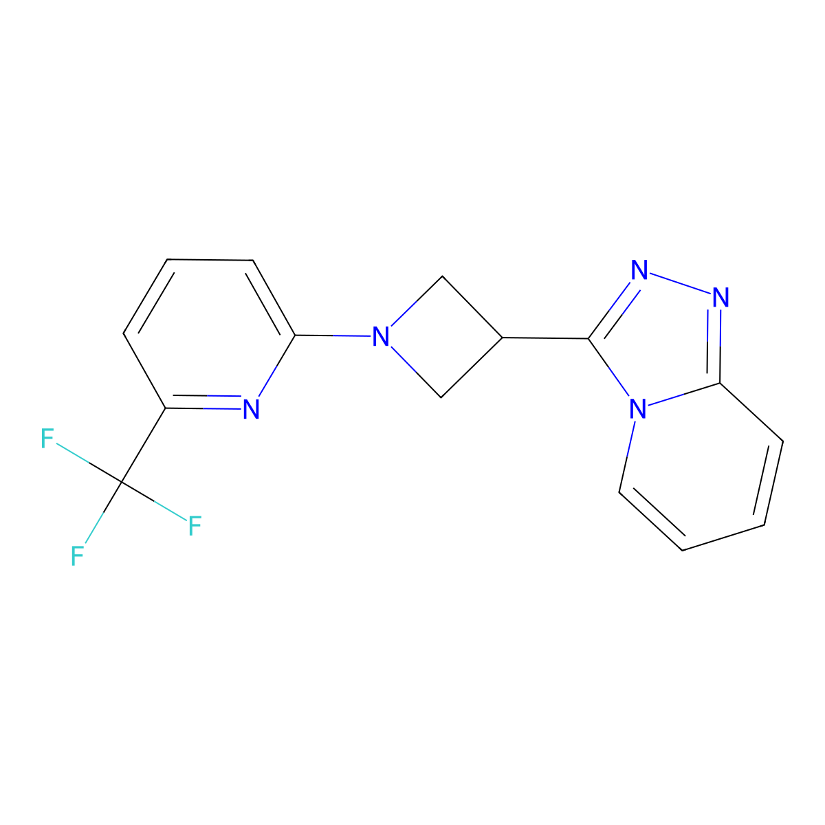 2-(3-{[1,2,4]Triazolo[4,3-a]pyridin-3-yl}azetidin-1-yl)-6-(trifluoromethyl)pyridine molecular structure, CAS 2770637-61-9