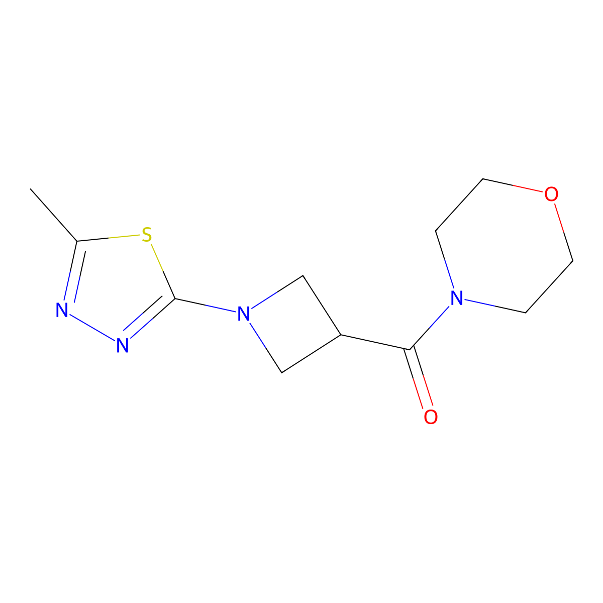 4-[1-(5-Methyl-1,3,4-thiadiazol-2-yl)azetidine-3-carbonyl]morpholine molecular structure, CAS 2770637-68-6