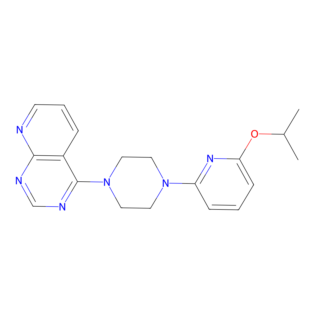 1-[6-(Propan-2-yloxy)pyridin-2-yl]-4-{pyrido[2,3-d]pyrimidin-4-yl}piperazine molecular structure, CAS 2770637-69-7