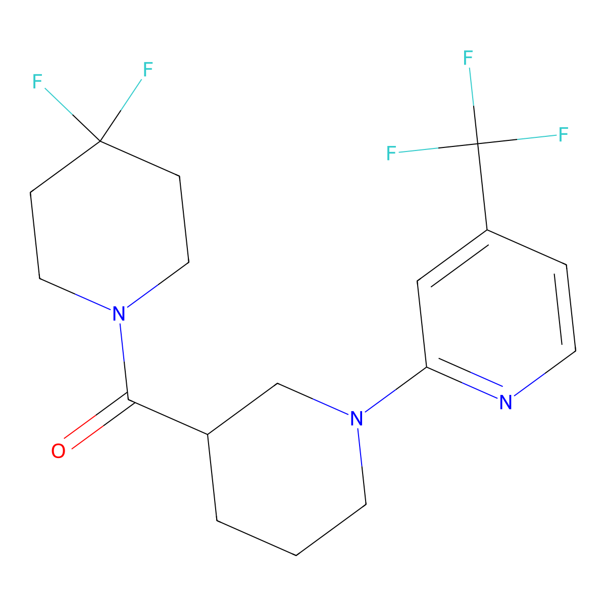 2-[3-(4,4-Difluoropiperidine-1-carbonyl)piperidin-1-yl]-4-(trifluoromethyl)pyridine molecular structure, CAS 2770637-70-0