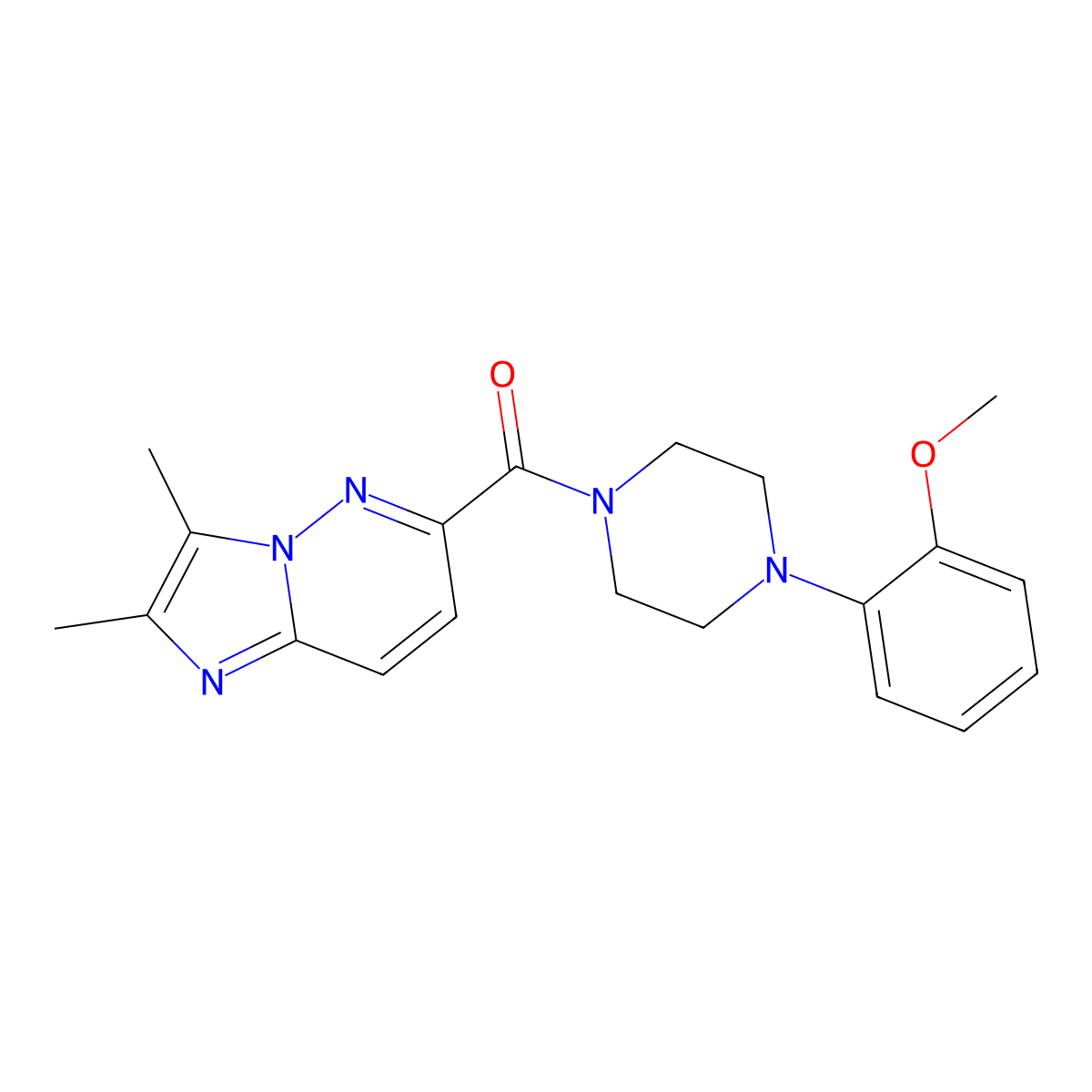 1-{2,3-Dimethylimidazo[1,2-b]pyridazine-6-carbonyl}-4-(2-methoxyphenyl)piperazine molecular structure, CAS 2770637-82-4
