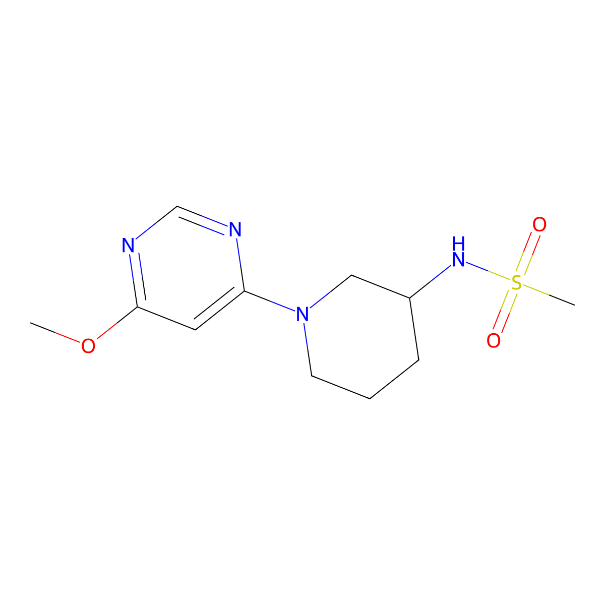 N-[1-(6-methoxypyrimidin-4-yl)piperidin-3-yl]methanesulfonamide molecular structure, CAS 2770637-88-0
