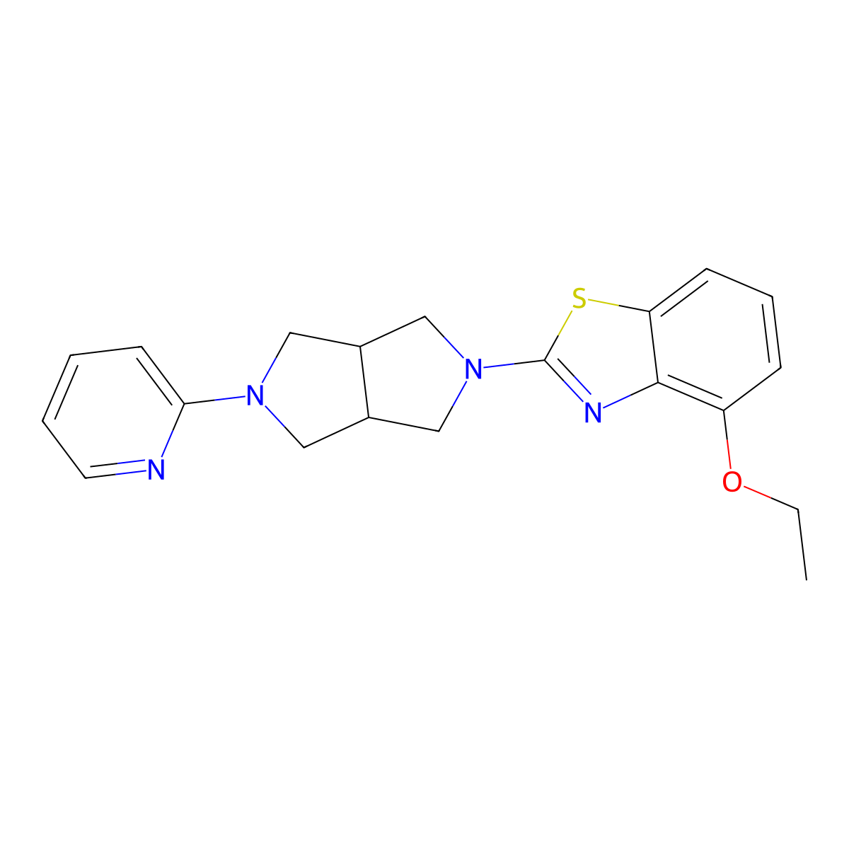 4-Ethoxy-2-[5-(pyridin-2-yl)-octahydropyrrolo[3,4-c]pyrrol-2-yl]-1,3-benzothiazole molecular structure, CAS 2770637-89-1