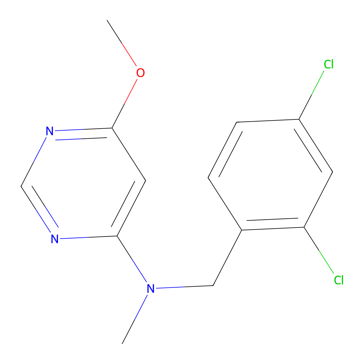 N-[(2,4-dichlorophenyl)methyl]-6-methoxy-N-methylpyrimidin-4-amine molecular structure, CAS 2770638-05-4