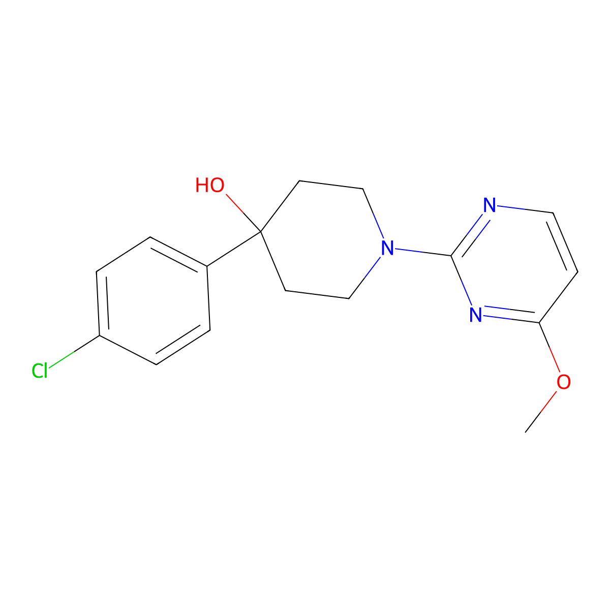 4-(4-Chlorophenyl)-1-(4-methoxypyrimidin-2-yl)piperidin-4-ol molecular structure, CAS 2770638-08-7