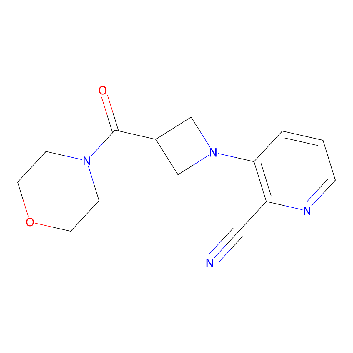 3-[3-(Morpholine-4-carbonyl)azetidin-1-yl]pyridine-2-carbonitrile molecular structure, CAS 2770638-13-4