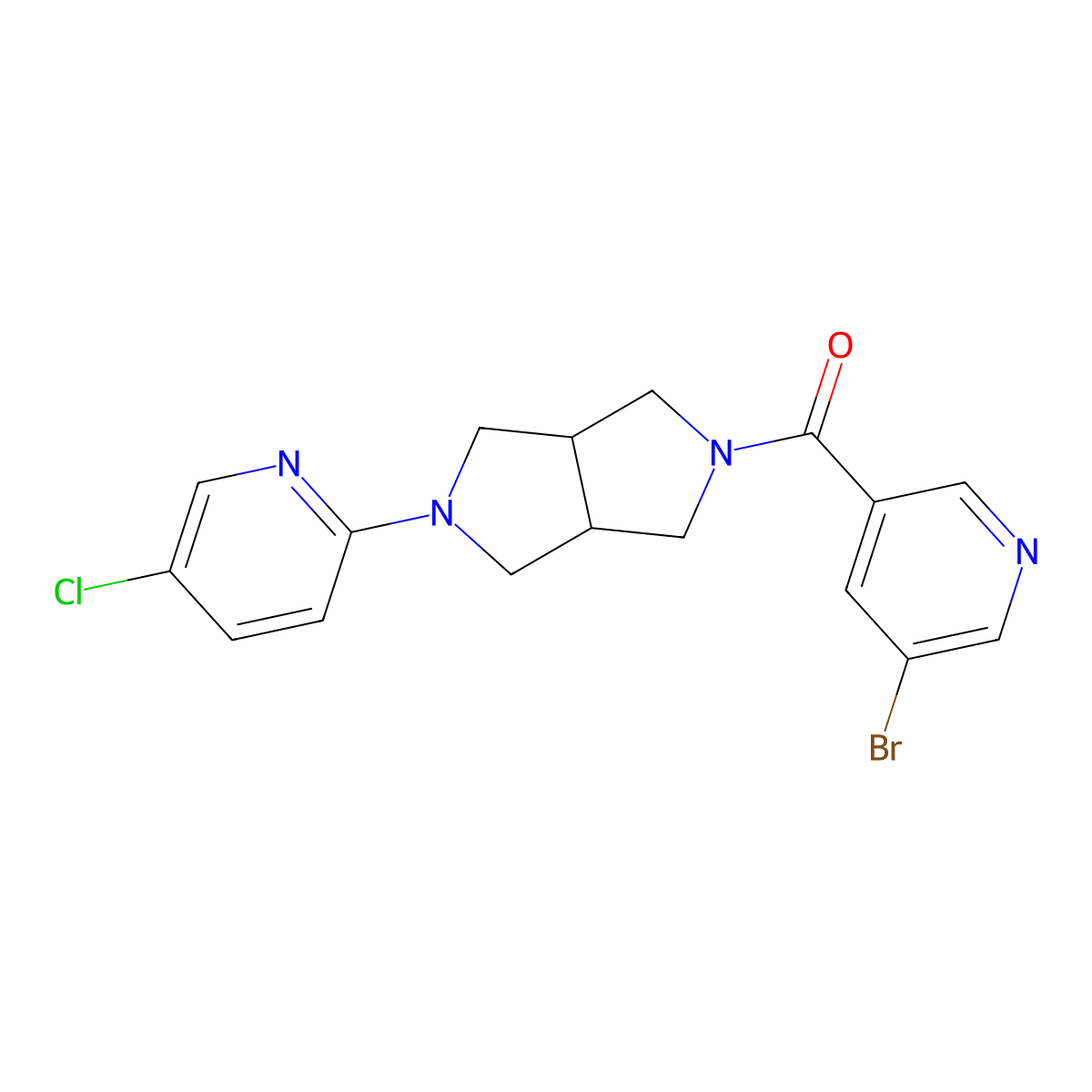 2-[5-(5-Bromopyridine-3-carbonyl)-octahydropyrrolo[3,4-c]pyrrol-2-yl]-5-chloropyridine molecular structure, CAS 2770638-15-6