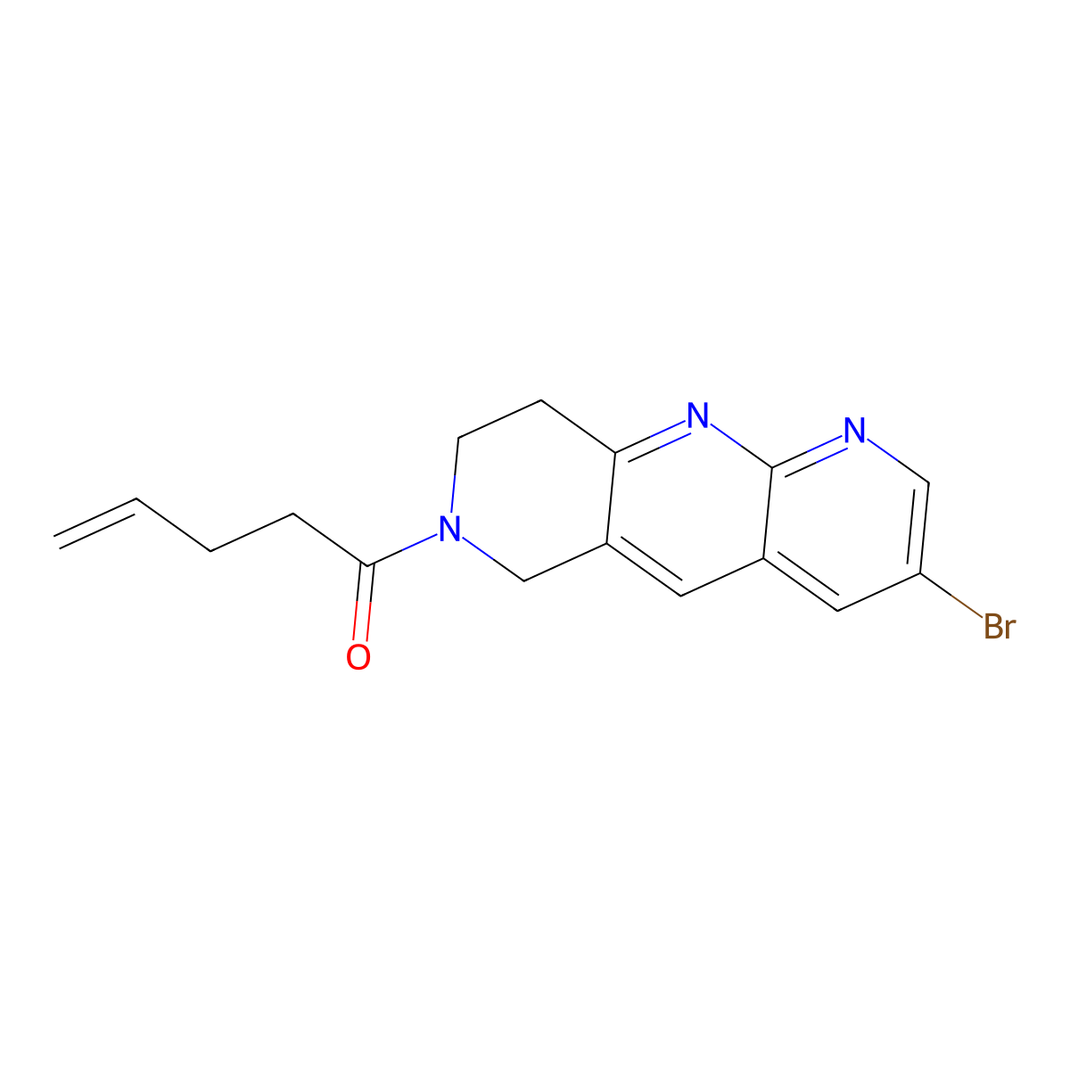 1-{3-bromo-6H,7H,8H,9H-pyrido[2,3-b]1,6-naphthyridin-7-yl}pent-4-en-1-one molecular structure, CAS 2770638-19-0