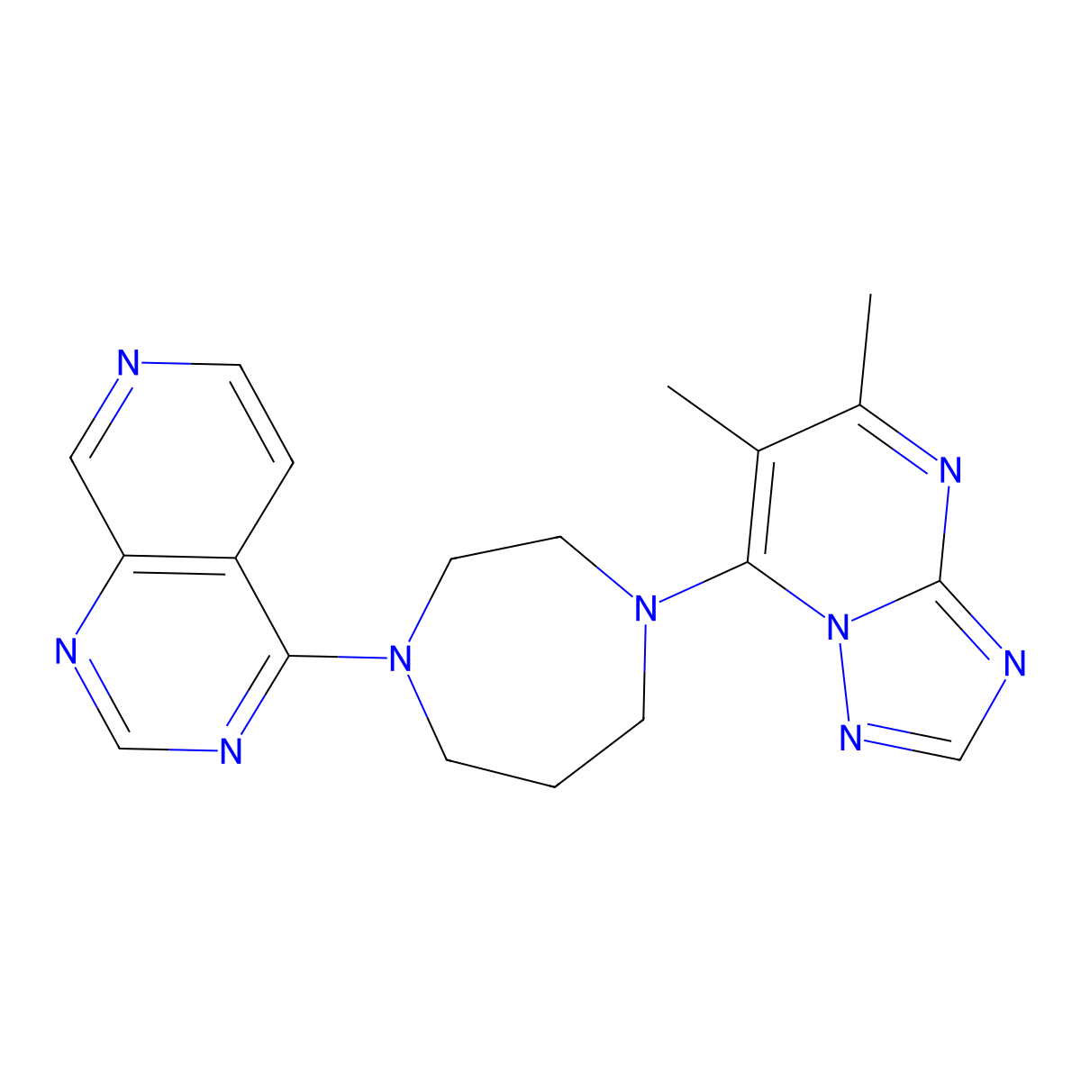 1-{5,6-Dimethyl-[1,2,4]triazolo[1,5-a]pyrimidin-7-yl}-4-{pyrido[3,4-d]pyrimidin-4-yl}-1,4-diazepane molecular structure, CAS 2770638-24-7