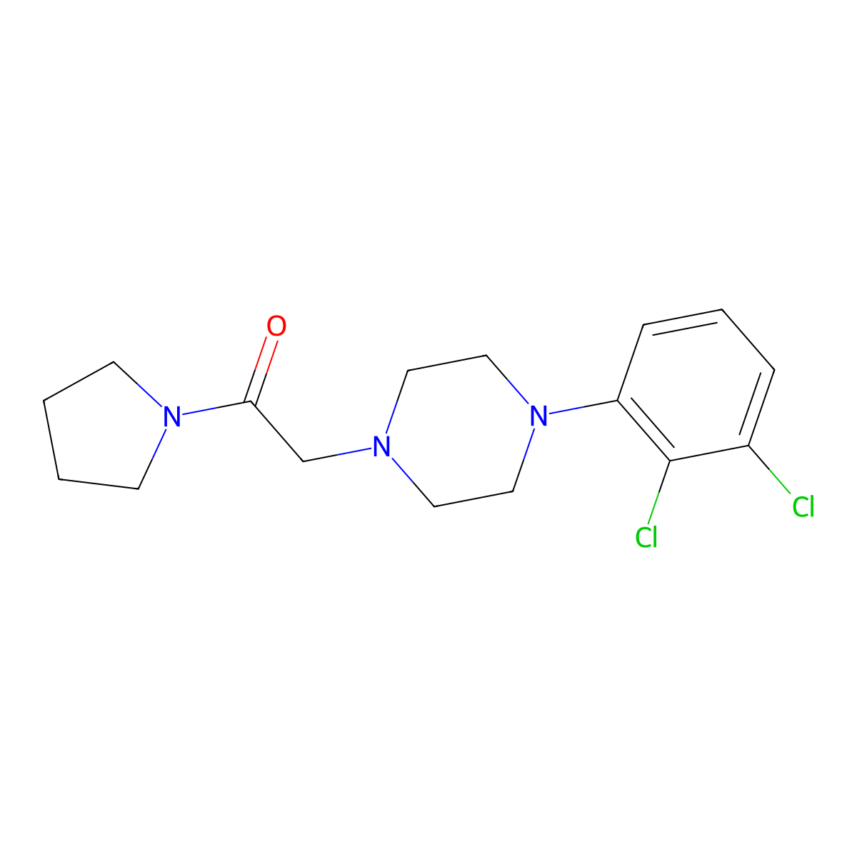 2-[4-(2,3-Dichlorophenyl)piperazin-1-yl]-1-(pyrrolidin-1-yl)ethan-1-one molecular structure, CAS 2770638-27-0