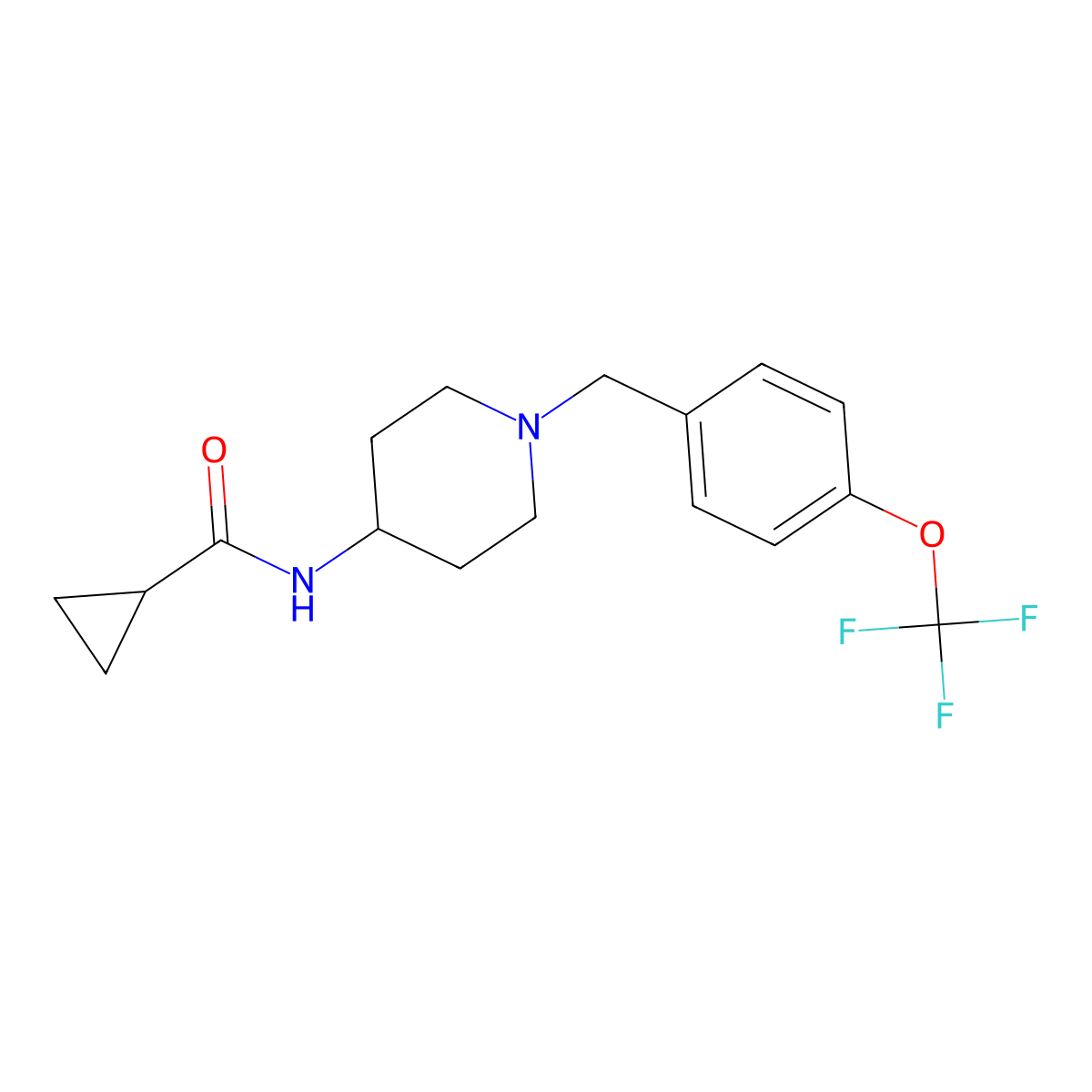 N-(1-{[4-(trifluoromethoxy)phenyl]methyl}piperidin-4-yl)cyclopropanecarboxamide molecular structure, CAS 2770638-37-2