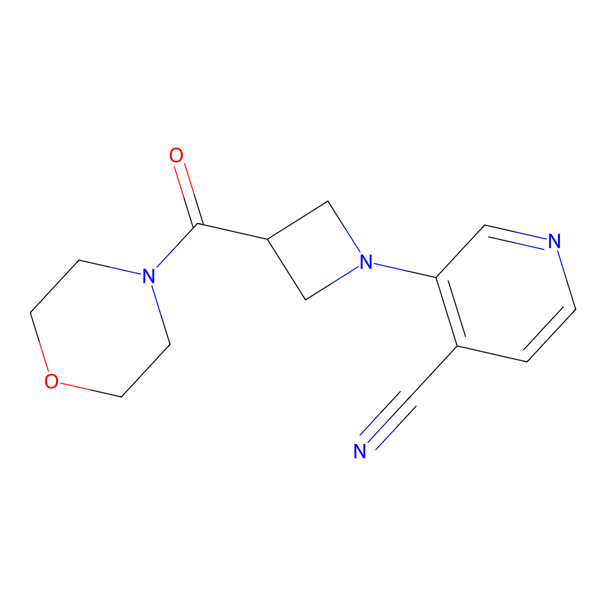 3-[3-(Morpholine-4-carbonyl)azetidin-1-yl]pyridine-4-carbonitrile molecular structure, CAS 2770638-45-2