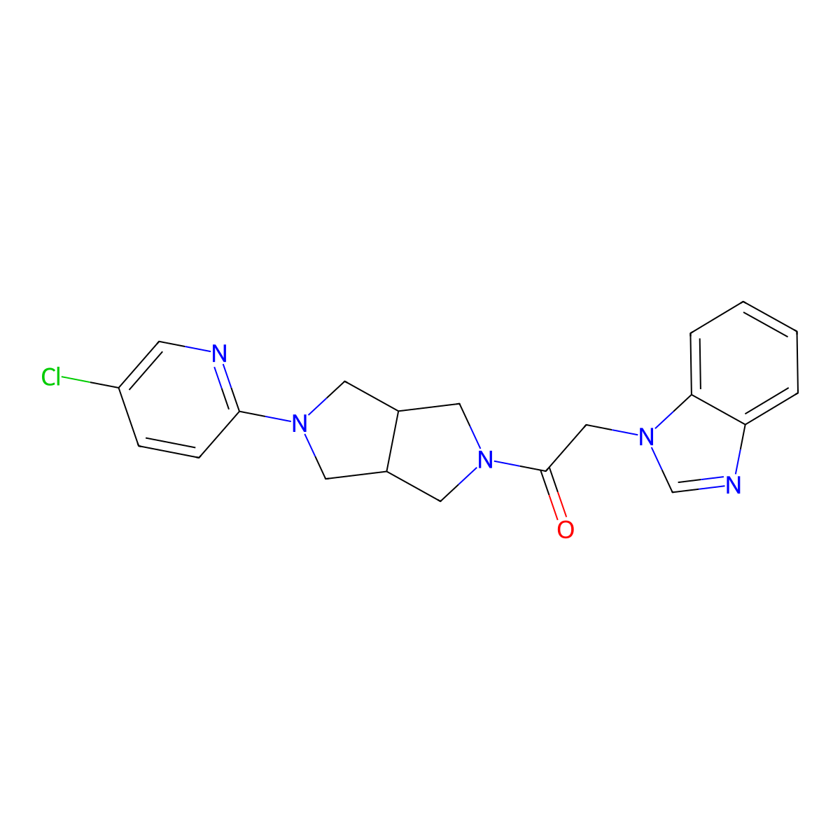 2-(1H-1,3-benzodiazol-1-yl)-1-[5-(5-chloropyridin-2-yl)-octahydropyrrolo[3,4-c]pyrrol-2-yl]ethan-1-one molecular structure, CAS 2770638-52-1