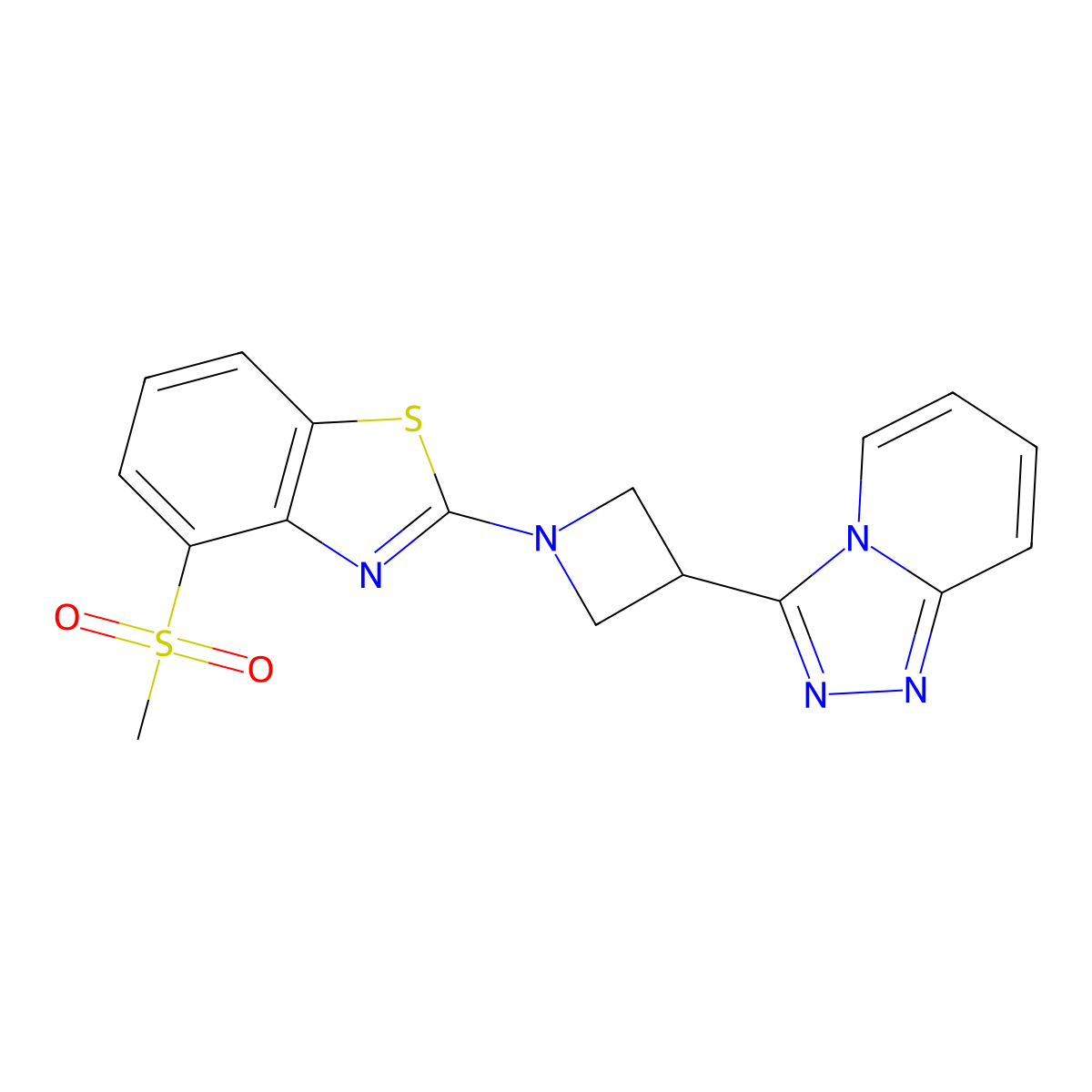 4-Methanesulfonyl-2-(3-{[1,2,4]triazolo[4,3-a]pyridin-3-yl}azetidin-1-yl)-1,3-benzothiazole molecular structure, CAS 2770638-54-3