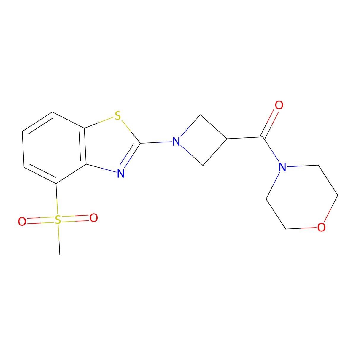 4-Methanesulfonyl-2-[3-(morpholine-4-carbonyl)azetidin-1-yl]-1,3-benzothiazole molecular structure, CAS 2770638-69-0