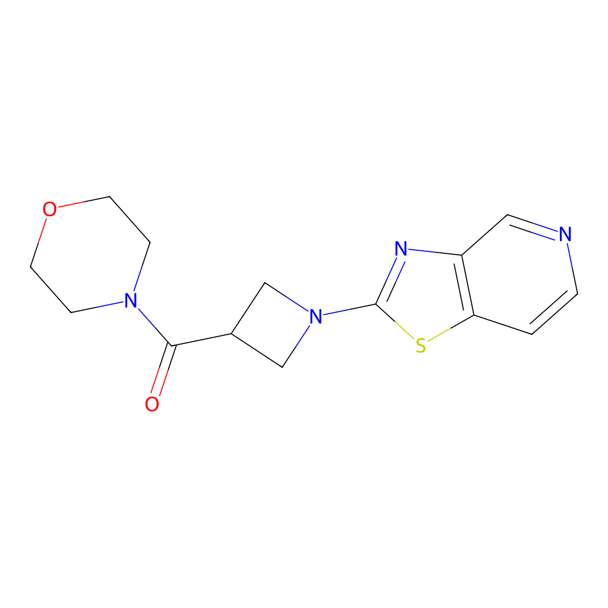 4-(1-{[1,3]Thiazolo[4,5-c]pyridin-2-yl}azetidine-3-carbonyl)morpholine molecular structure, CAS 2770638-70-3