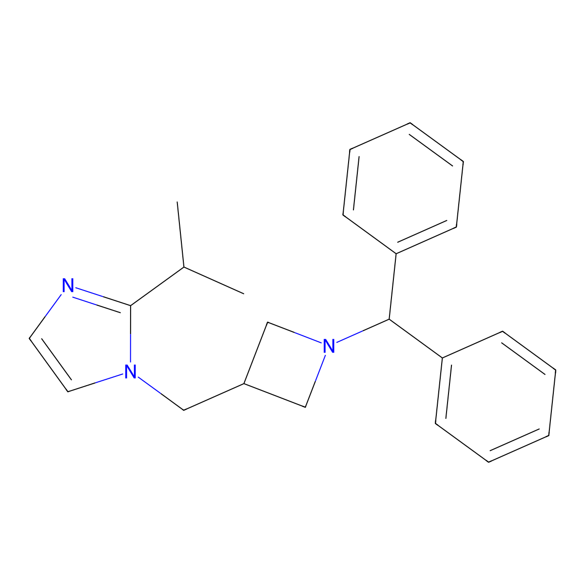 1-[(1-Benzhydrylazetidin-3-yl)methyl]-2-propan-2-ylimidazole molecular structure, CAS 2770638-76-9