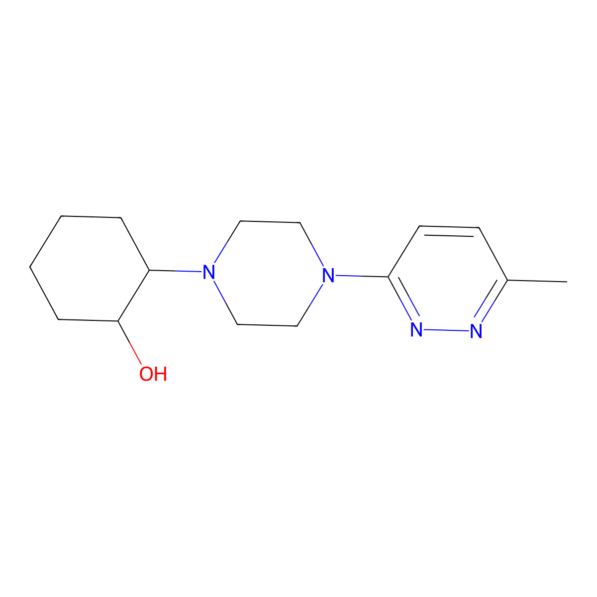 2-[4-(6-Methylpyridazin-3-yl)piperazin-1-yl]cyclohexan-1-ol molecular structure, CAS 2770638-83-8