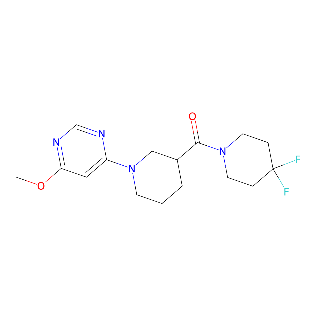 (4,4-Difluoropiperidin-1-yl)-[1-(6-methoxypyrimidin-4-yl)piperidin-3-yl]methanone molecular structure, CAS 2770638-91-8