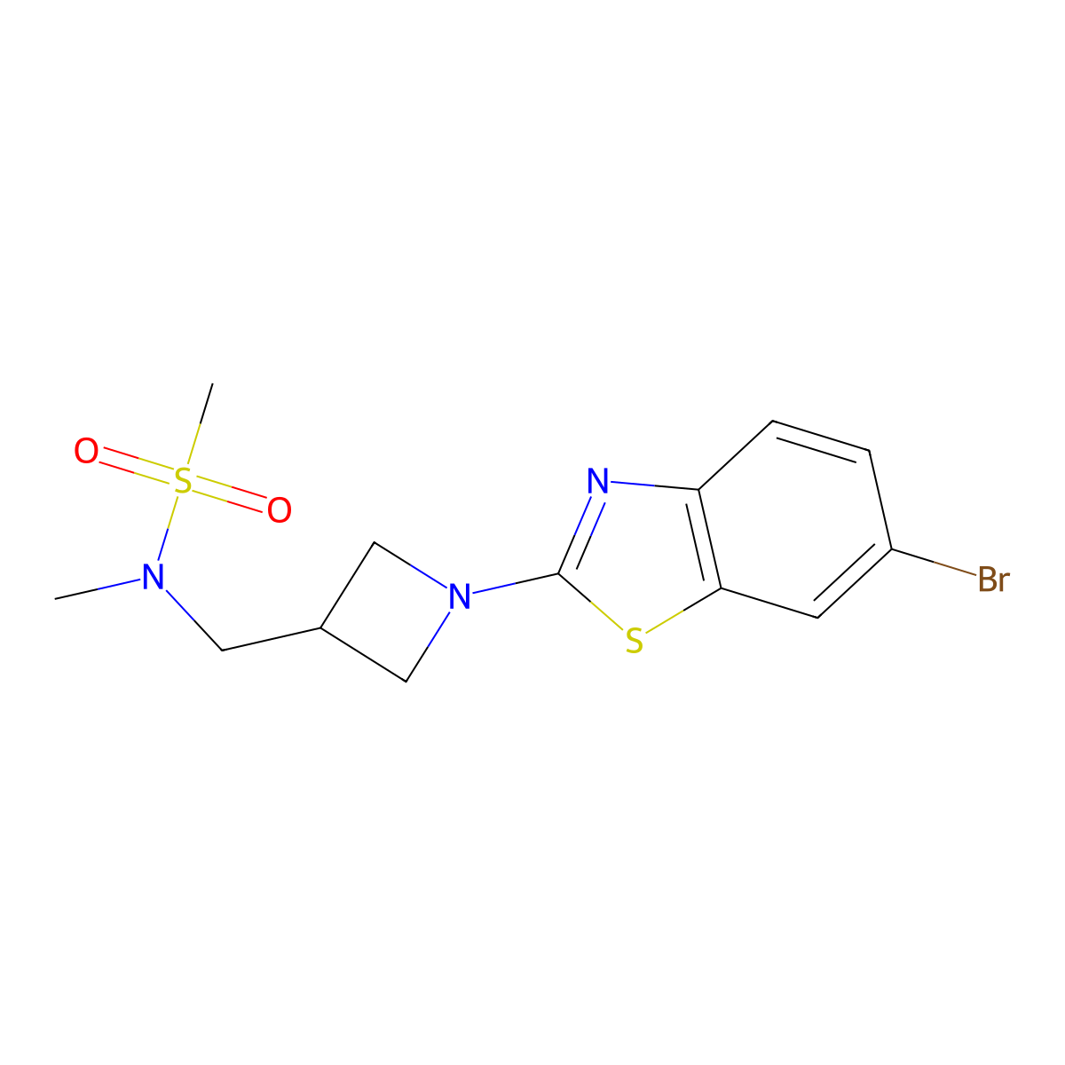 N-{[1-(6-bromo-1,3-benzothiazol-2-yl)azetidin-3-yl]methyl}-N-methylmethanesulfonamide molecular structure, CAS 2770638-92-9