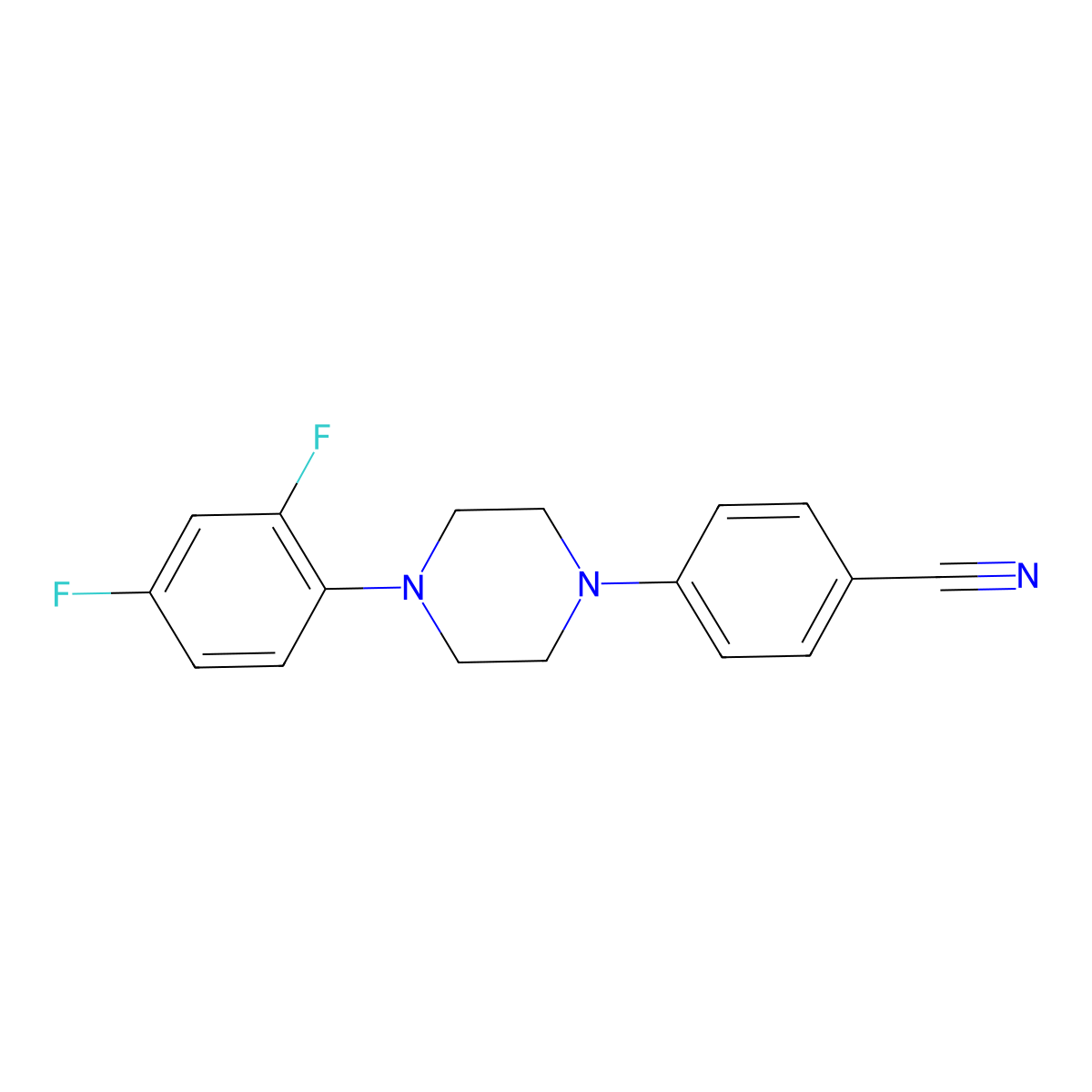 4-[4-(2,4-Difluorophenyl)piperazin-1-yl]benzonitrile molecular structure, CAS 2770638-97-4